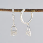Antonia White Stud Earrings with Sparkling Design